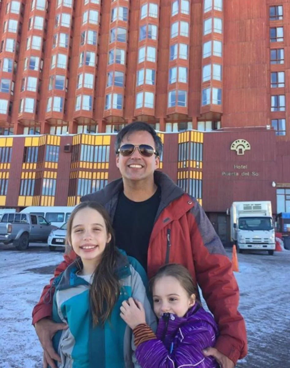 Com a família no Chile
