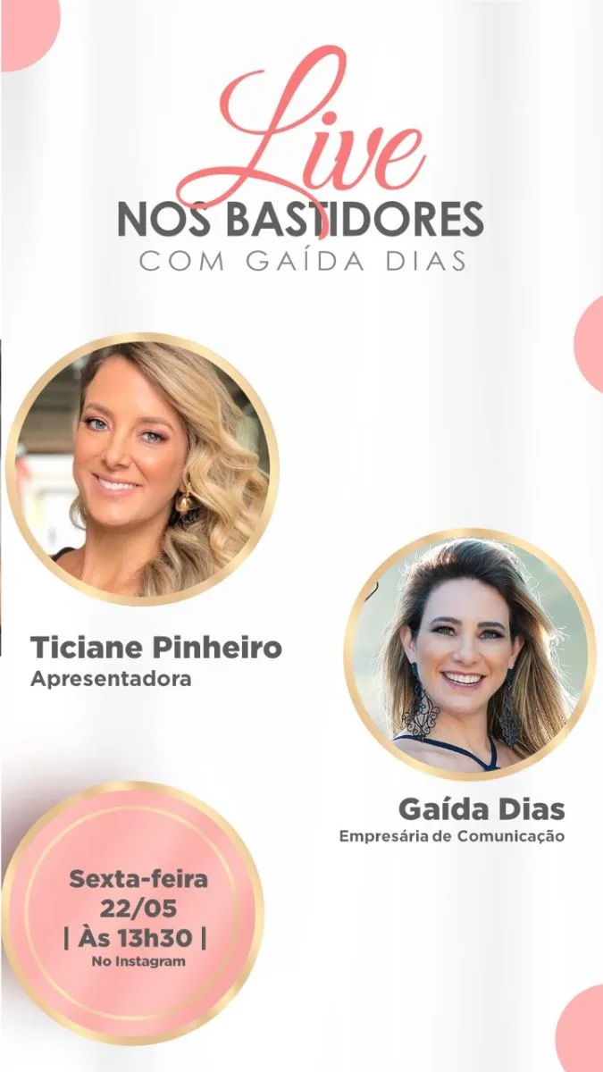 Gaída Dias recebe Ticiane Pinheiro em live