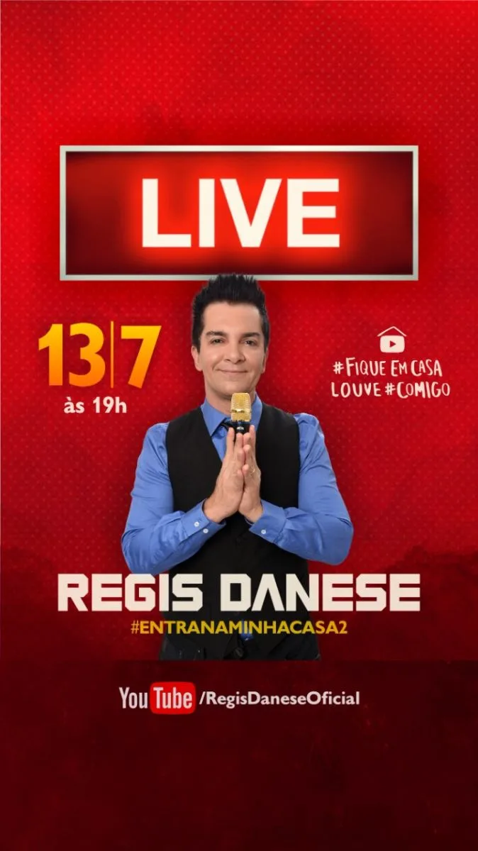 Regis Danese anuncia segunda live