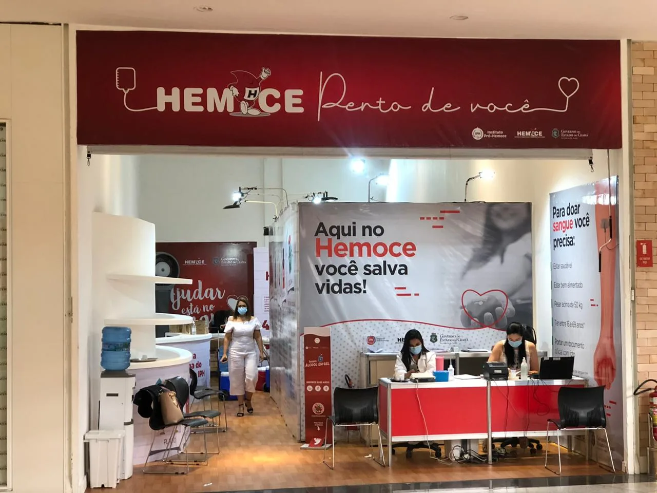 Hemoce inaugura posto de coleta no shopping Iguatemi; Unidade segue até dia 28 de março