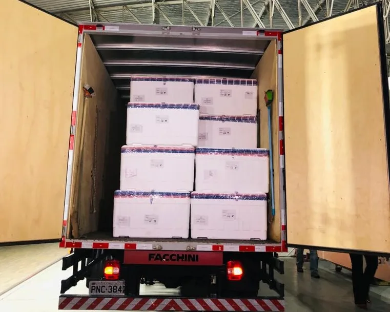 Lote com 218 mil doses de vacinas CoronaVac chega ao Ceará