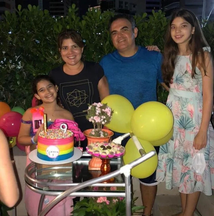 Gisela Dias Branco e Herbert Vieira festejam 9 anos da filha Giovanna