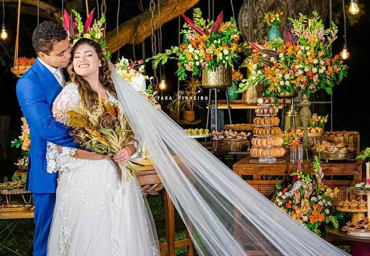 Natiely Pinheiro e Galba Dos Santos tornam-se marido e mulher
