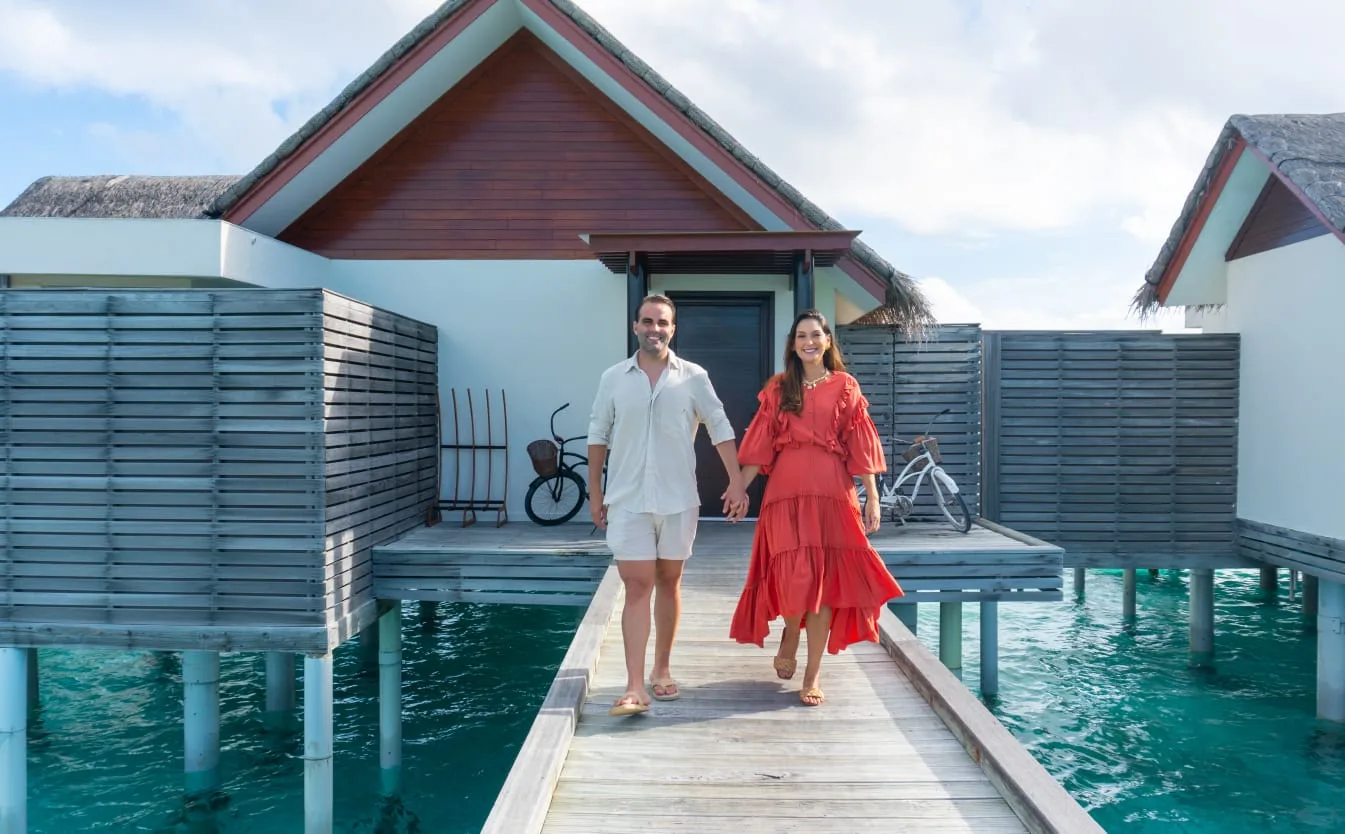 Casal de médicos André Guanabara e Catarina Moreno curtem férias nas Maldivas