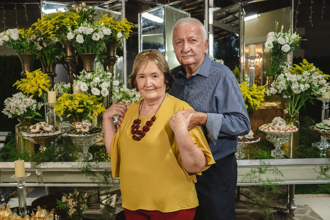 Célia Bezerra e Jacob celebram Bodas de Ouro em família