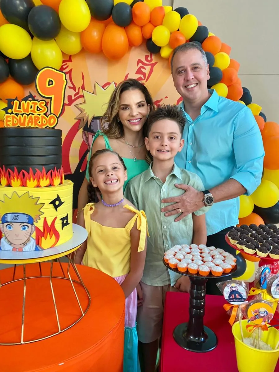 Viviane e Fabrício Martins celebram os nove anos do filho Luís Eduardo