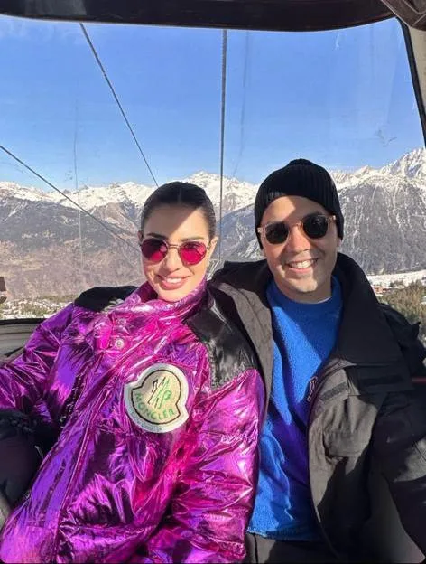 Nicole e Netinho Bayde causando frisson nos Alpes Franceses