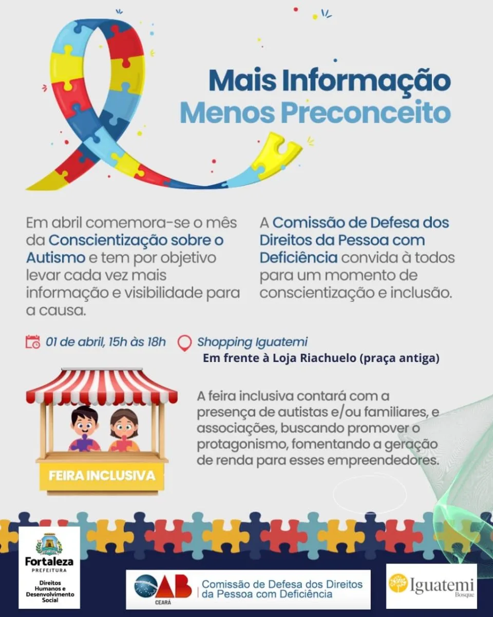 Comissão da OAB Ceará promove Feira Inclusiva neste sábado (1º)