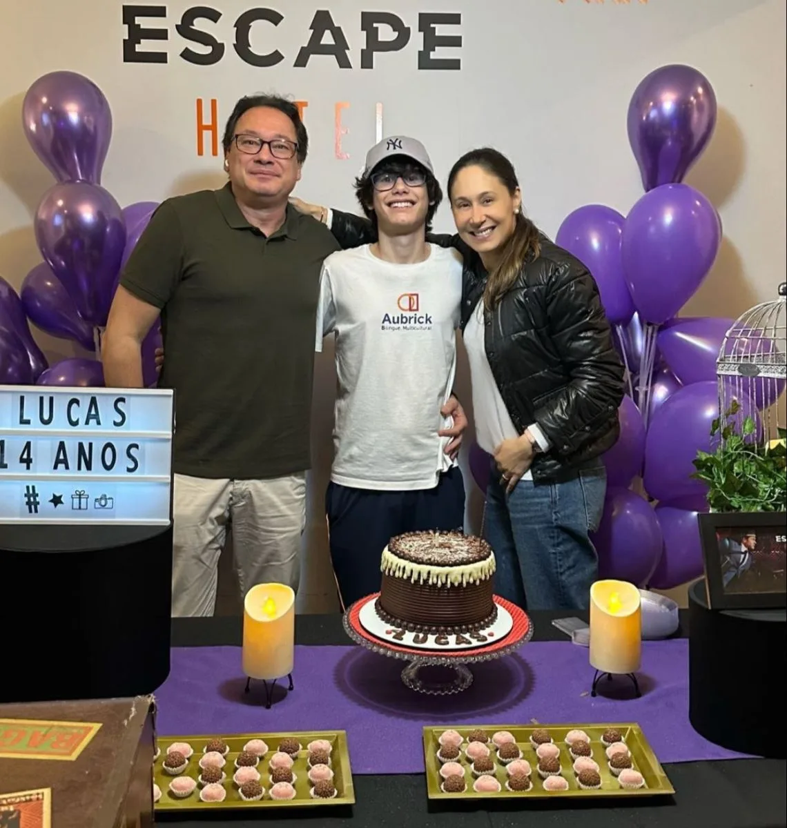 Larissa e Pedro Neto armam celebração pelos 14 anos do filho Lucas