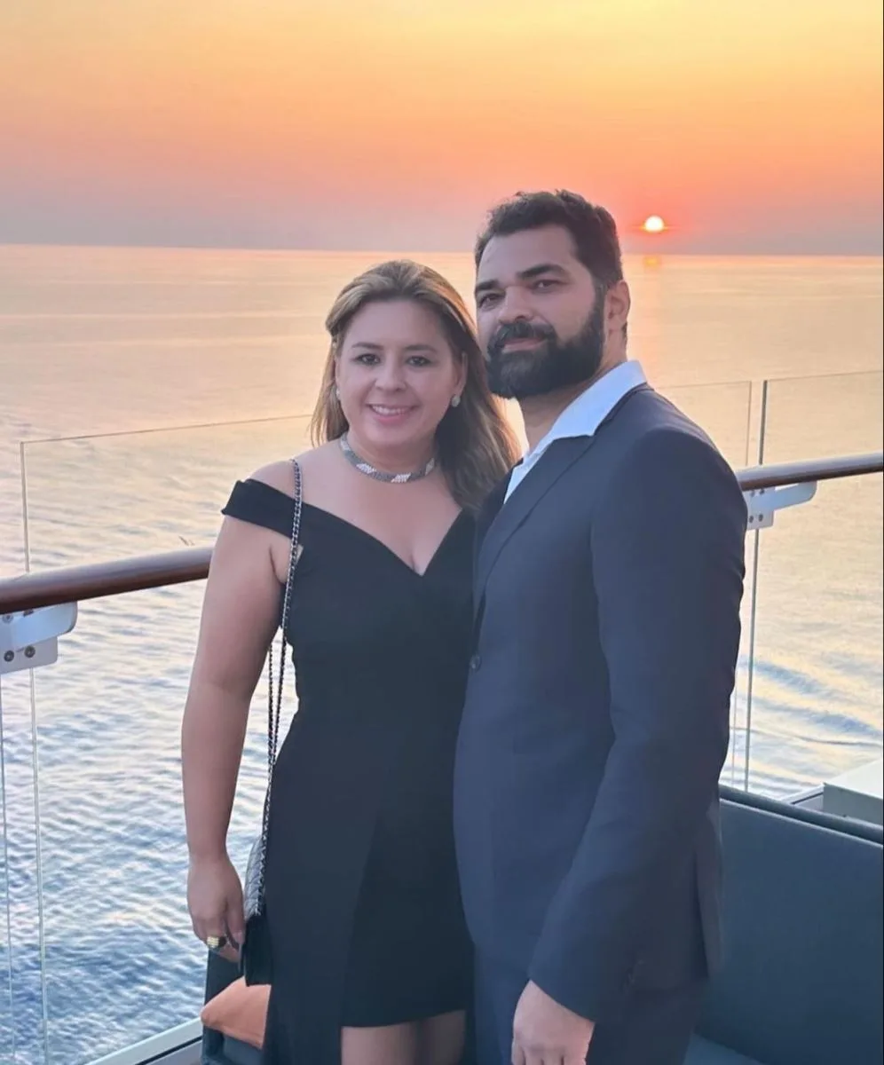 Camila Ximenes e Jacob Mendes embarcam no Edge Celebrity Cruise pela Europa