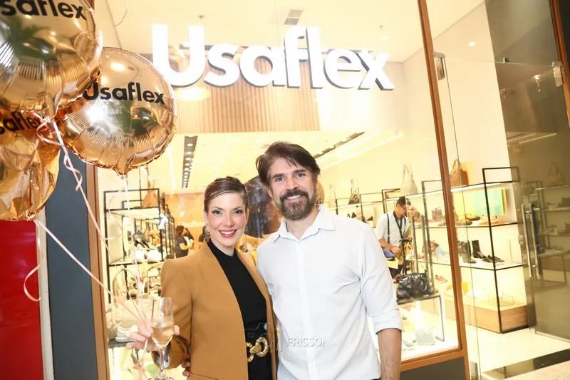 Anna Macedo e Leonardo Brasil dão start na sua loja Usaflex em Fortaleza