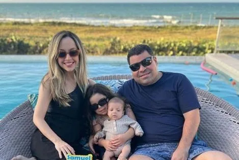 Olga e Eugênio Vasques comemoram três meses de Samuel