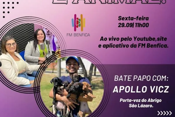 Apollo Vicz, Porta Voz do Abrigo São Lázaro, é o convidado do podcast É Animal!, dia 29