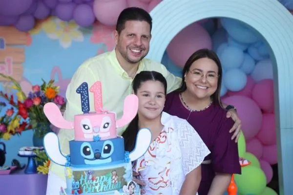 Mayara e Homero Silva reúnem familiares e amigos na celebração aniversarial de Maria Eduarda