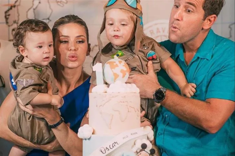 Bruna Waleska e Rodrigo Frota realizam linda festa para primeiro aninho do filho Oscar