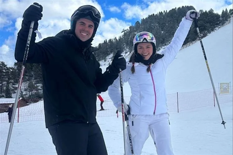 Ticiana e Alfredo Lima curtem ski season em Andorra