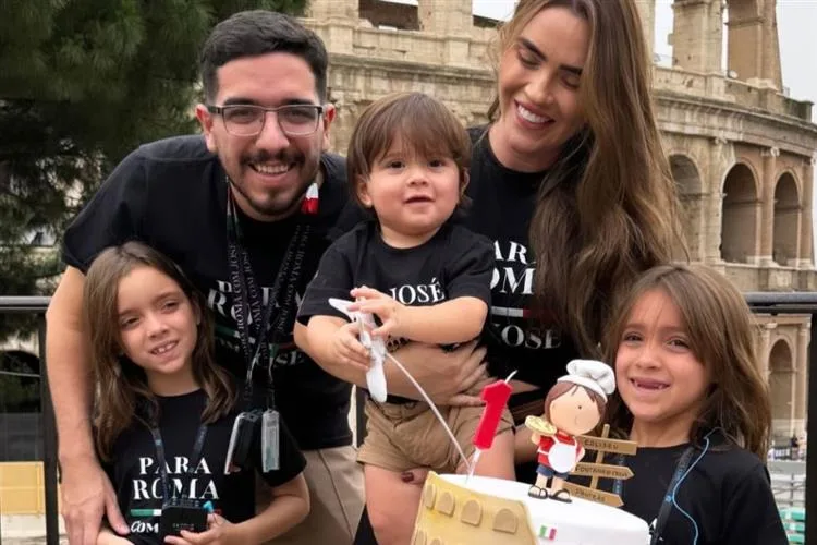 Bella Pinheiro e Roberto celebram o primeiro aninho do filho José em viagem pela Europa