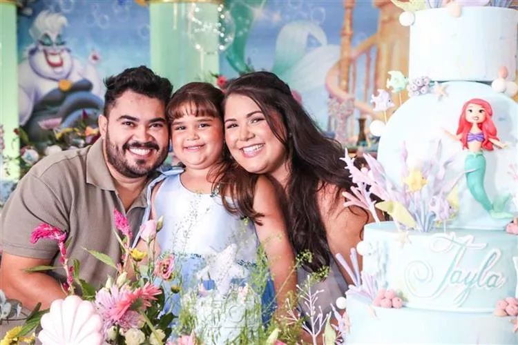 Janayna e Ton Santos celebram aniversário de Tayla com temática de A Pequena Sereia