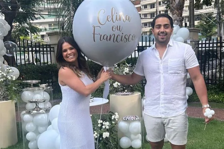 Letícia Studart e Rafael Pinto descobrem que vem aí a Celina como primeira filha do casal