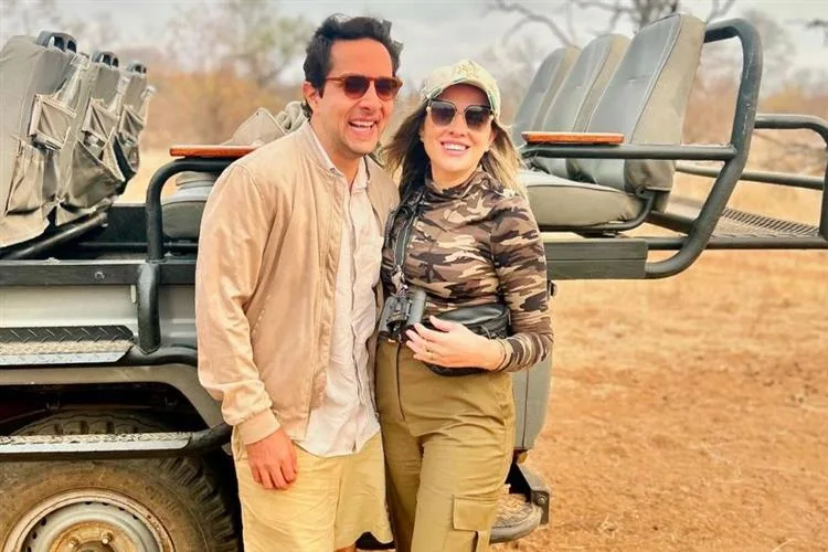 Lina Ponte e Diego Kaur seguem em temporada de safari com amigos na África do Sul