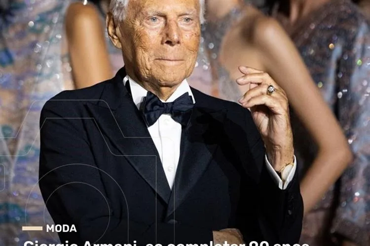 Giorgio Armani, ao completar 90 anos, afirma: "O trabalho é o melhor remédio."