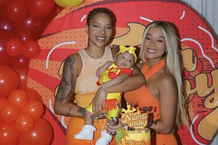 Ludmilla e Brunna comemoram três meses da filha Zuri com festa temática