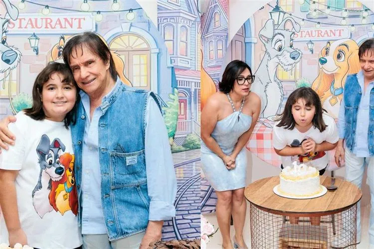 Roberto Carlos prestigia aniversário de 10 anos da neta, Laura