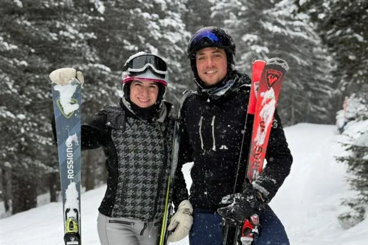 Themis e Roberto Briand em uma inesquecível viagem em St. Moritz