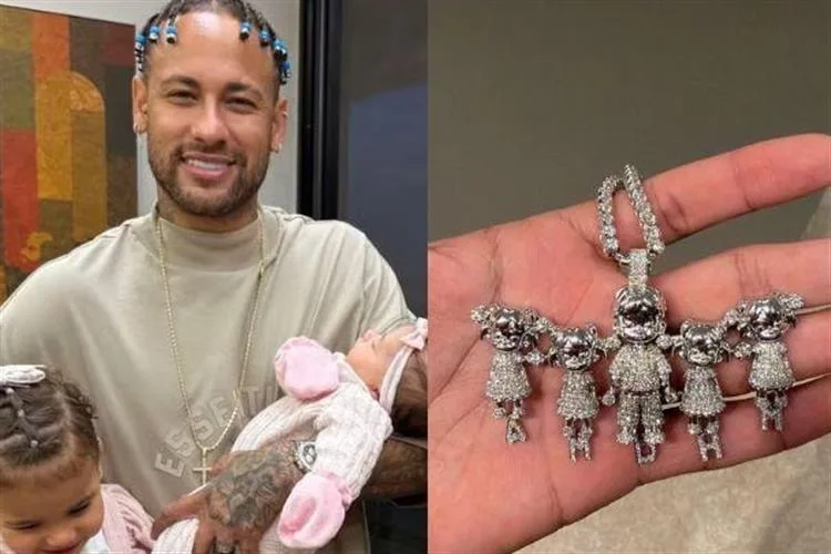 Neymar exibe joia luxuosa em homenagem aos filhos