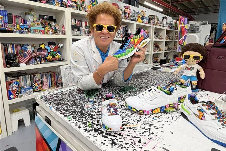 Romero Britto leva a sua arte para os pés em nova coleção com a Skechers