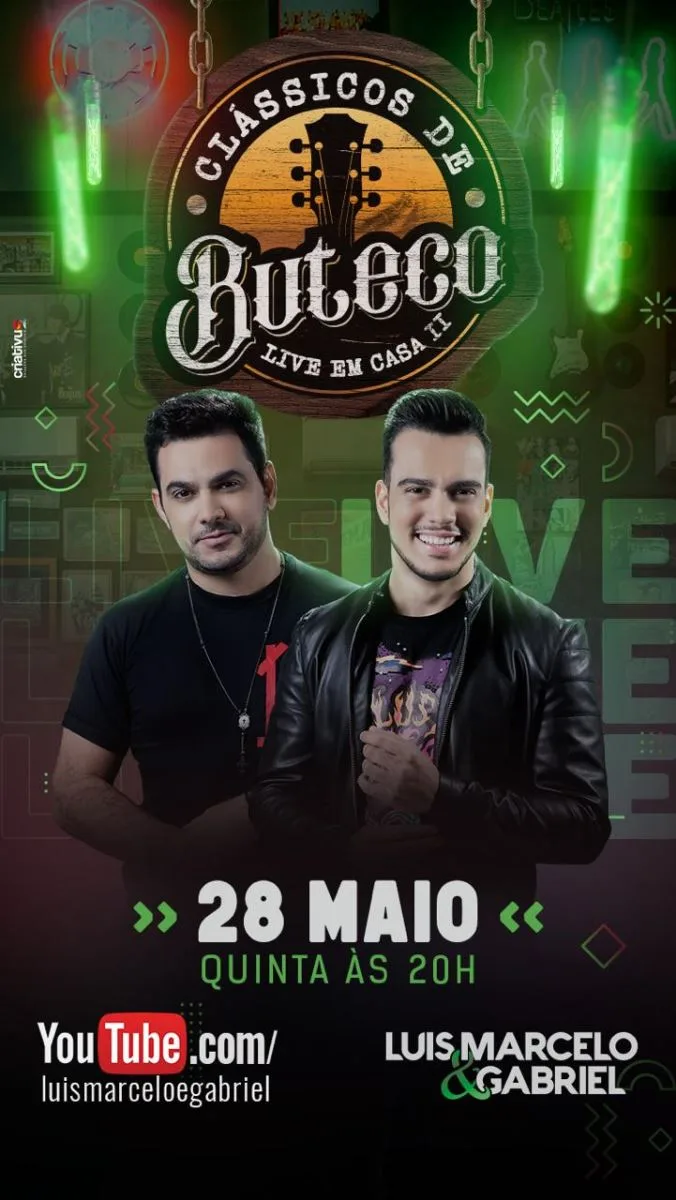 Luis Marcelo e Gabriel apresentam live "Clássicos de Buteco"