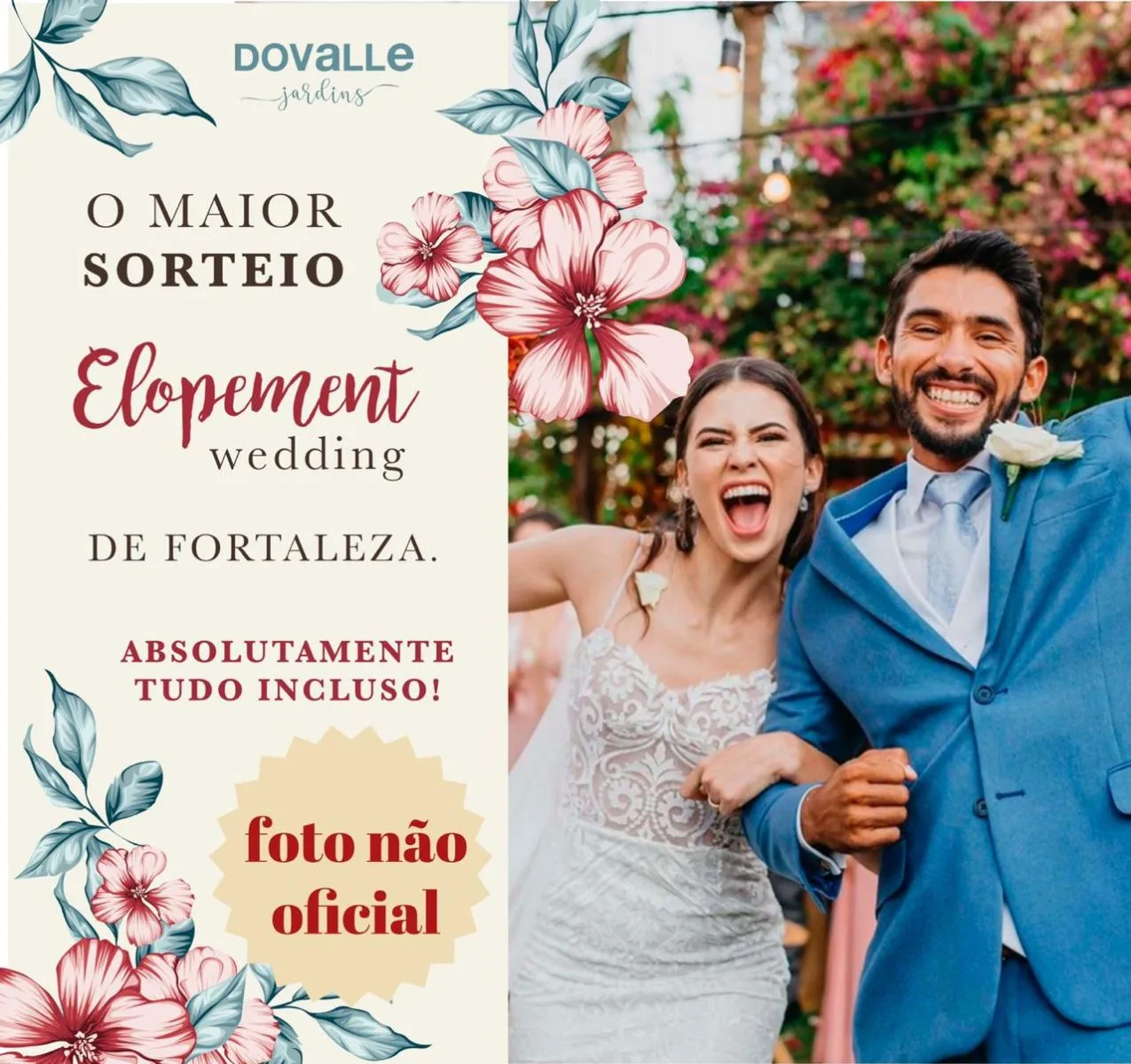 Dovalle Jardins faz sorteio de uma festa de casamento completa