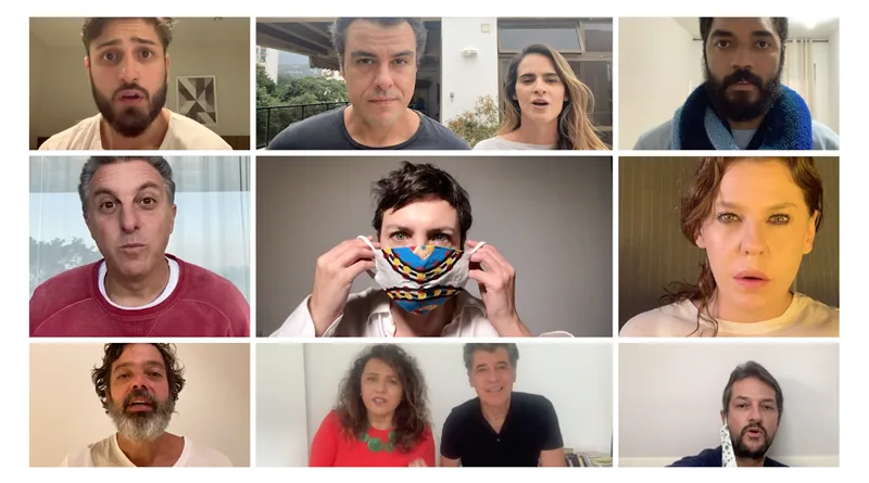 Artistas promovem campanha pelo uso de máscara para conter a Covid-19