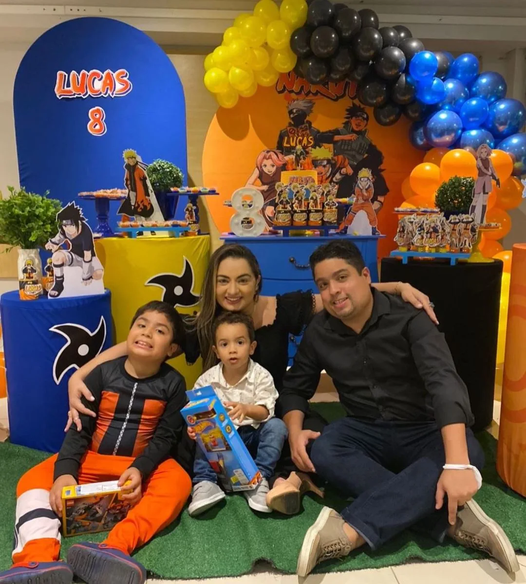 Cleane Fontenele e Bruno Alves festejam os 8 anos do filho Lucas