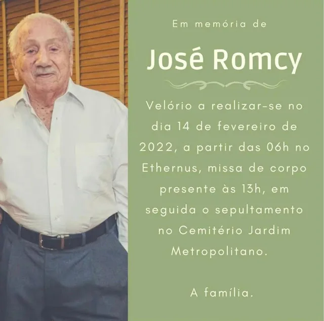Morre, aos 95 anos, empresário cearense José Romcy