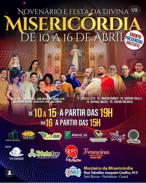 Festa da Divina Misericórdia começa nesta segunda-feira (10) com shows católicos