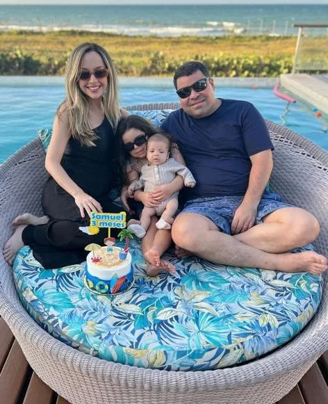 Olga e Eugênio Vasques comemoram três meses de Samuel