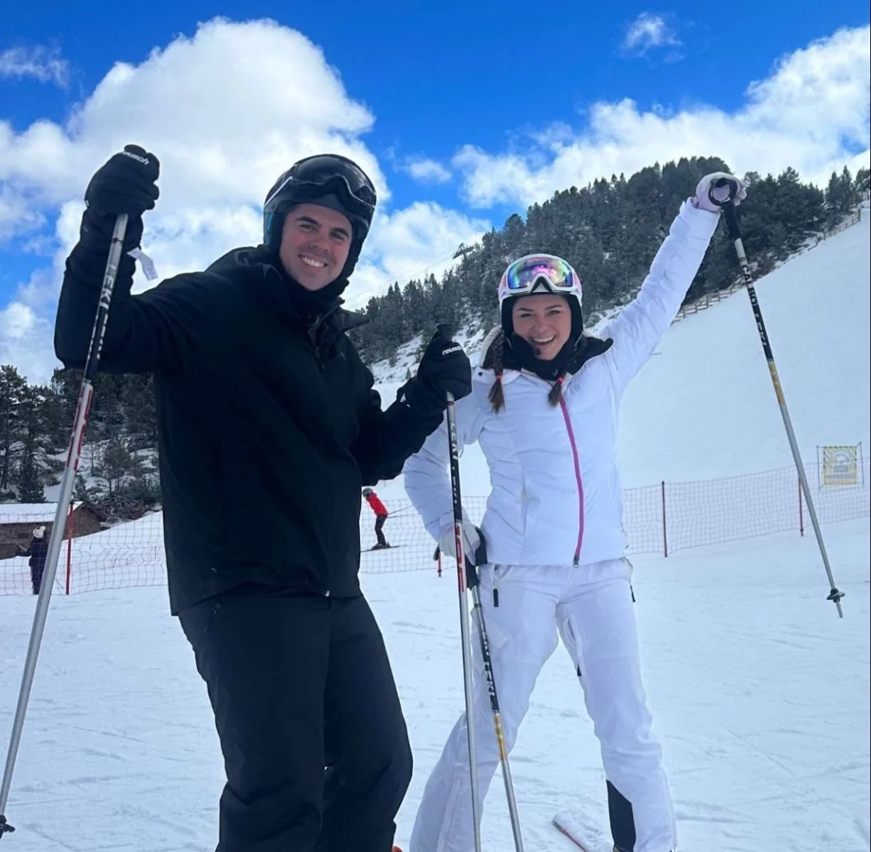 Ticiana e Alfredo Lima curtem ski season em Andorra