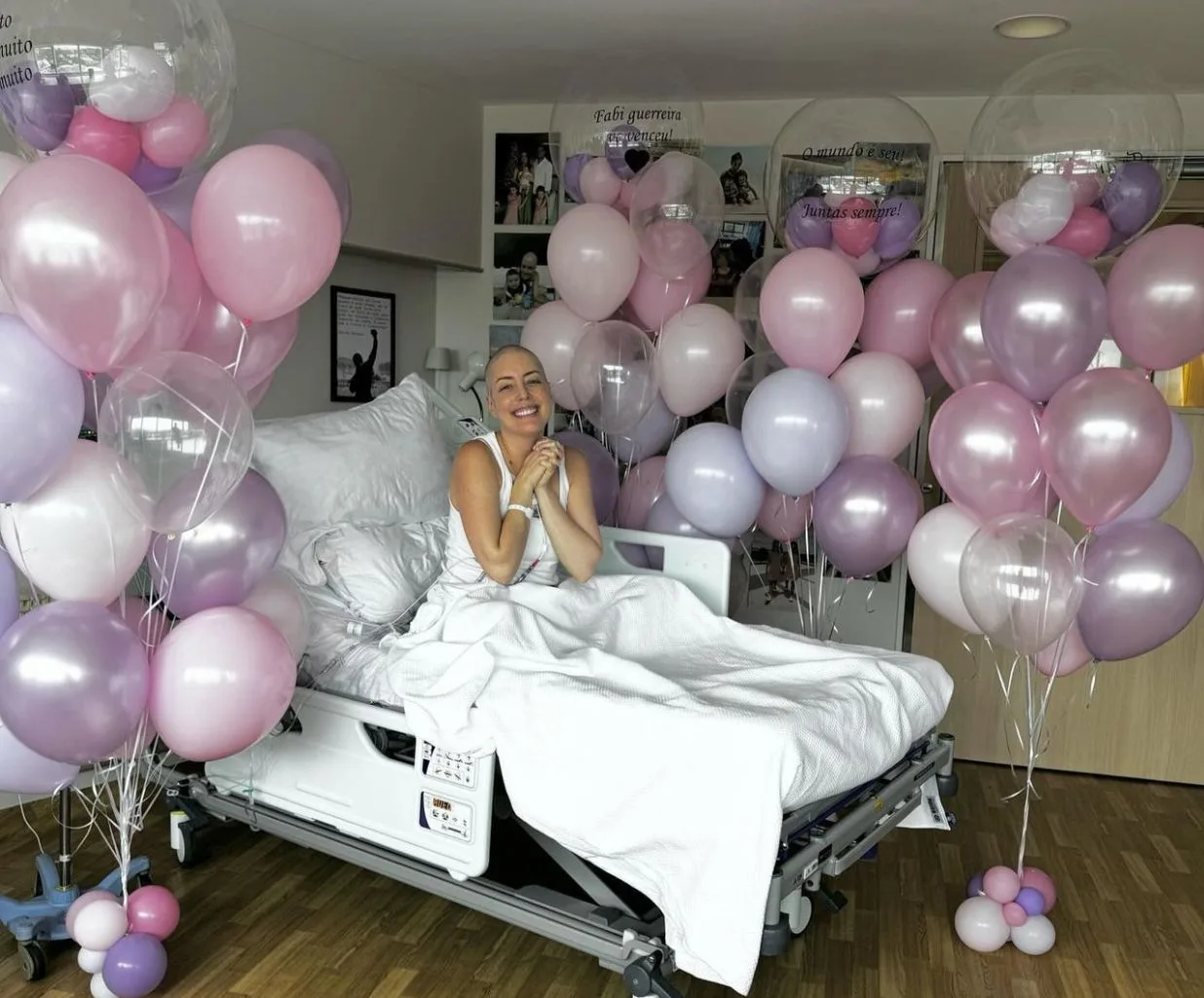 Fabiana Justus comemora sucesso do transplante de medula
