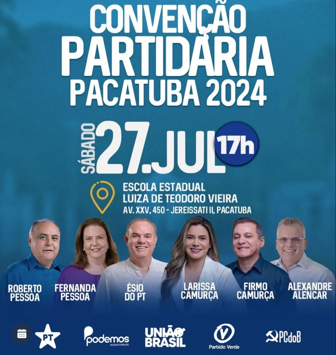 Convenção Partidária do União Brasil reúne líderes políticos em Pacatuba