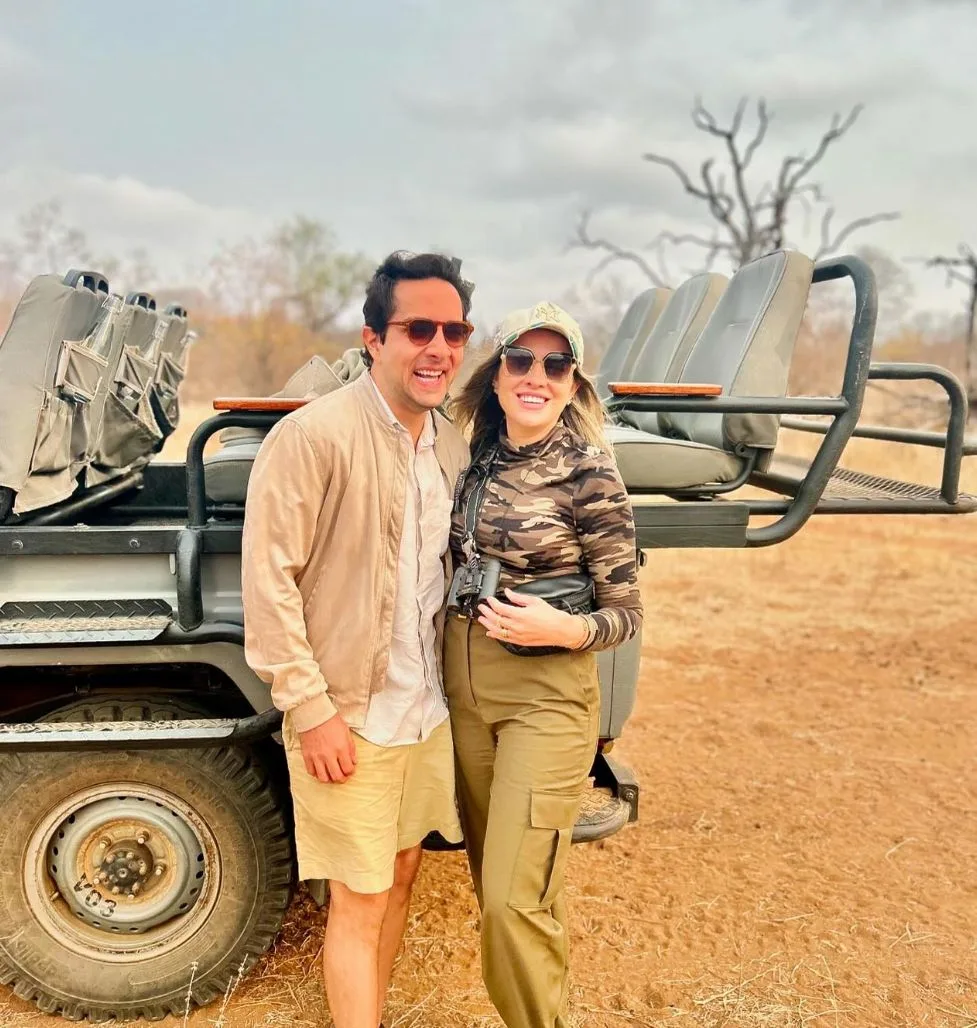 Lina Ponte e Diego Kaur seguem em temporada de safari com amigos na África do Sul