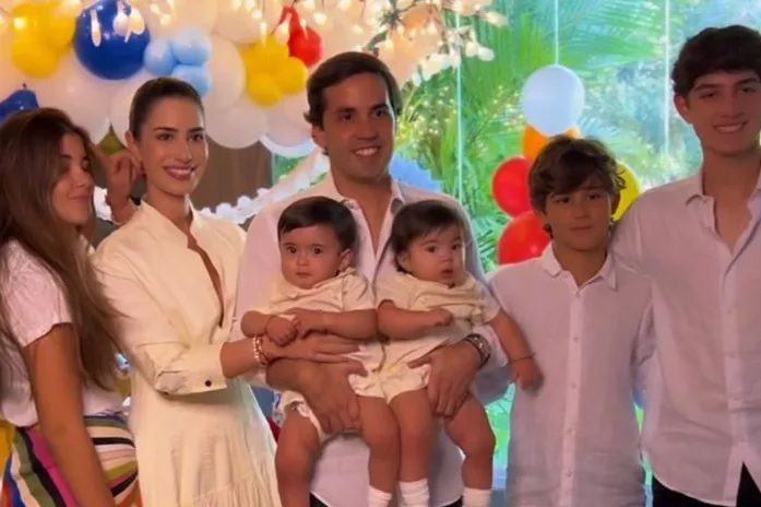 Nicole Pinheiro celebra 1 ano dos gêmeos, José e Francisco