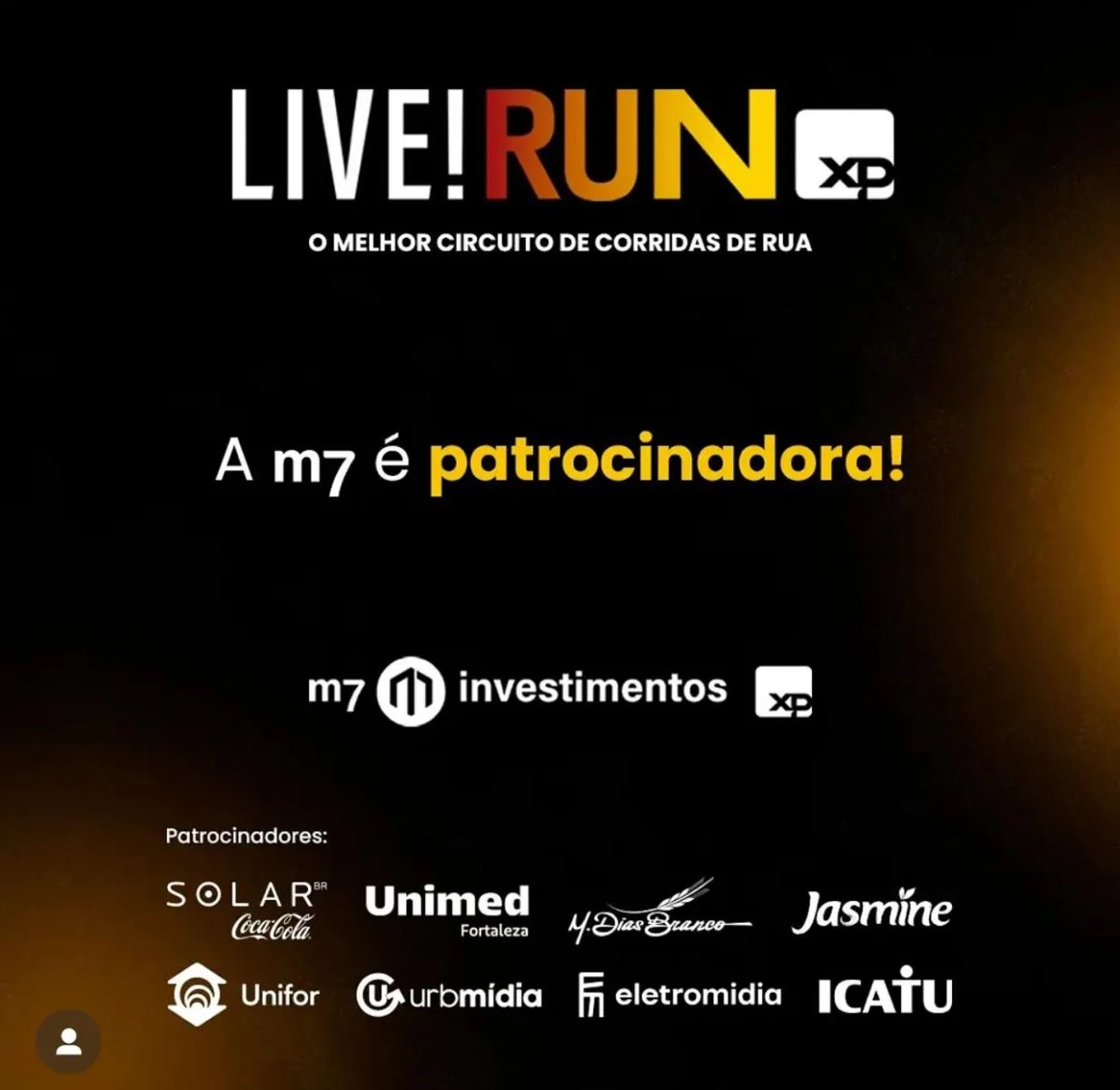 A M7 Investimentos será patrocinadora oficial da etapa de Fortaleza da LIVE! RUN XP 2024