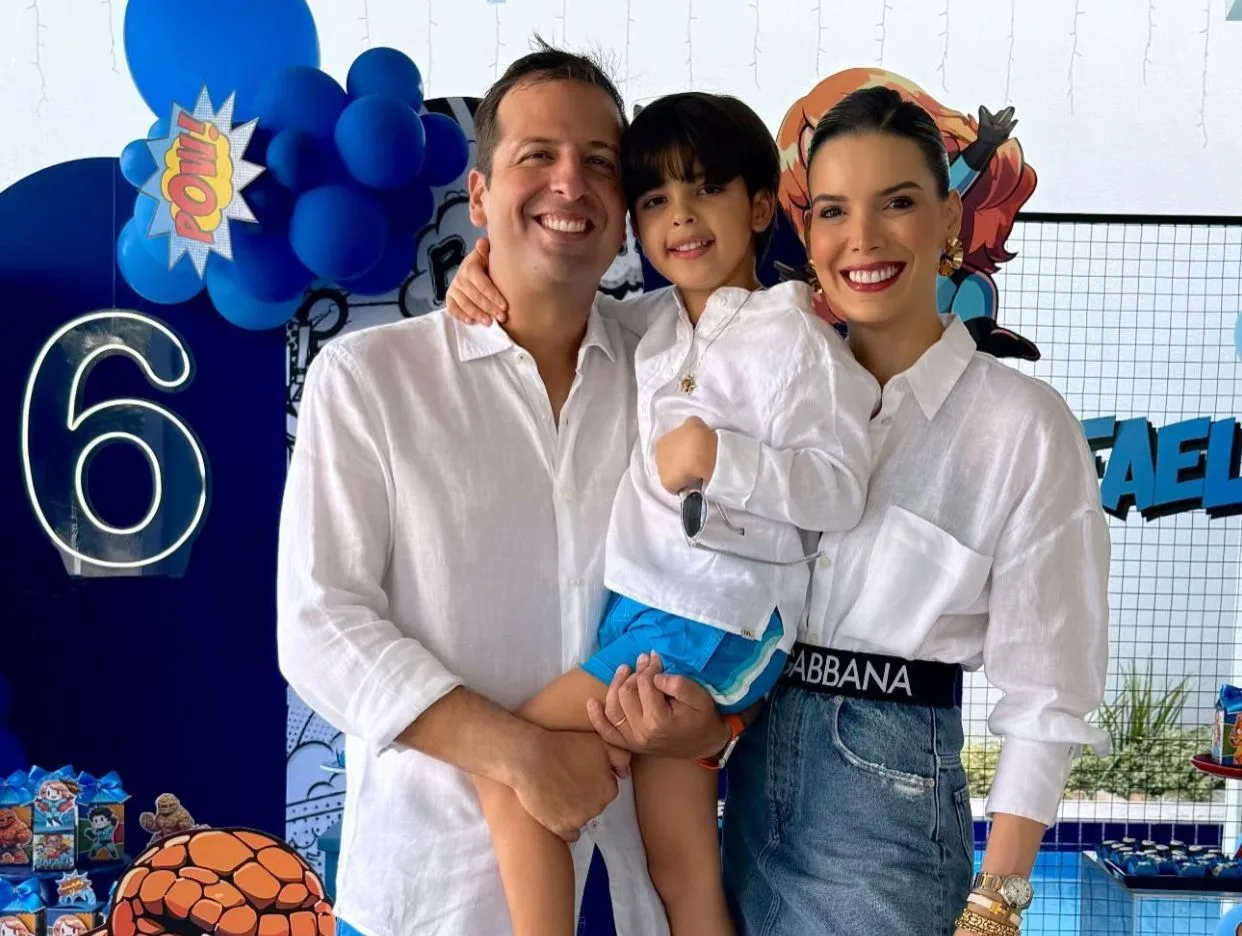 Nathália e Rodrigo Ponte festejam os seis anos do filho Rafa