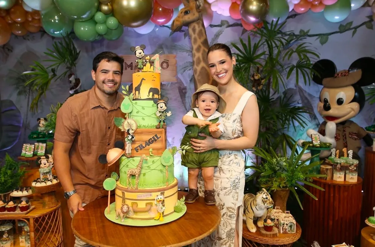 Lizandra e Fábio Barbosa festejam o primeiro aninho do filho, Matteo