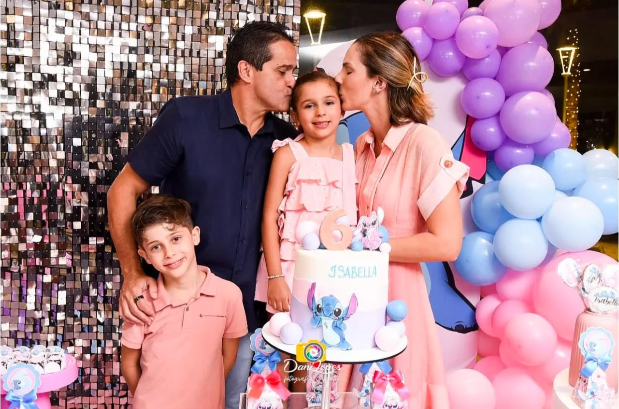 Bruna e Wellington Leitão festejam os seis anos da filha Isabella