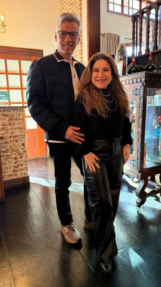 Ana Paula Aguiar e Marcus Moitas curtem miniférias em Campos do Jordão