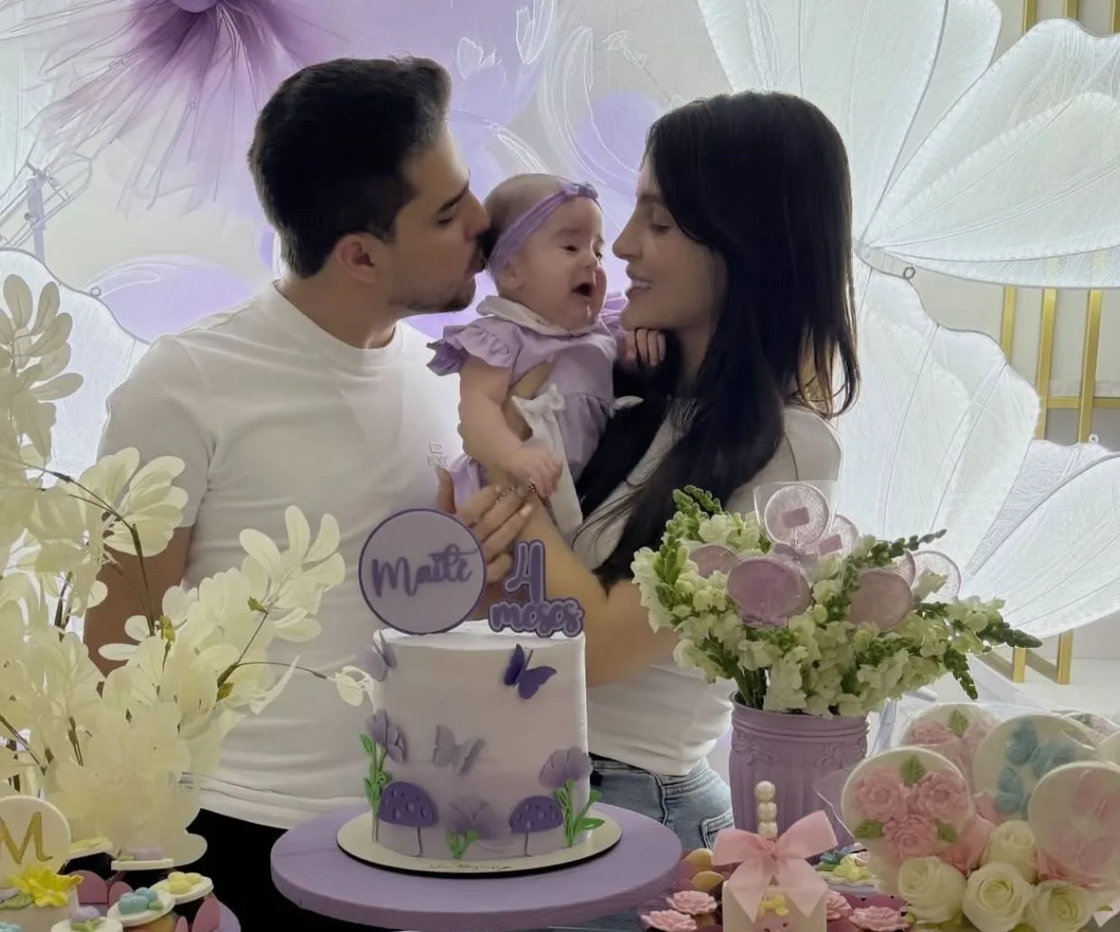 Dara e Eduardo Leitão celebram os quatro meses da filha, Maitê