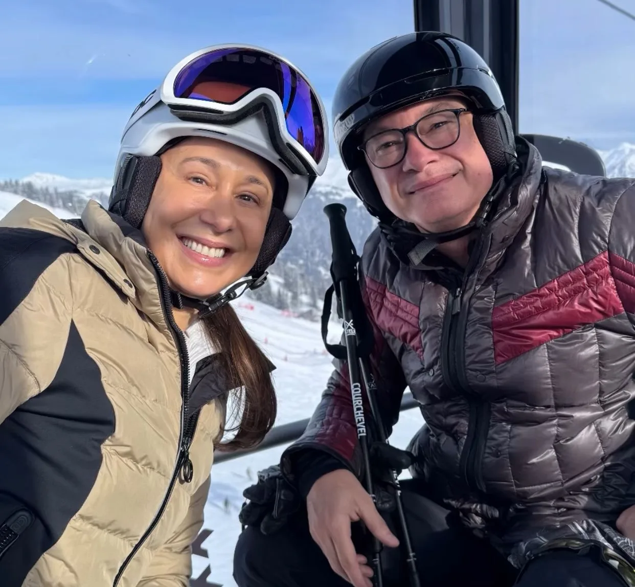 Larissa Coelho e Pedro Neto vivem temporada de esqui em Courchevel