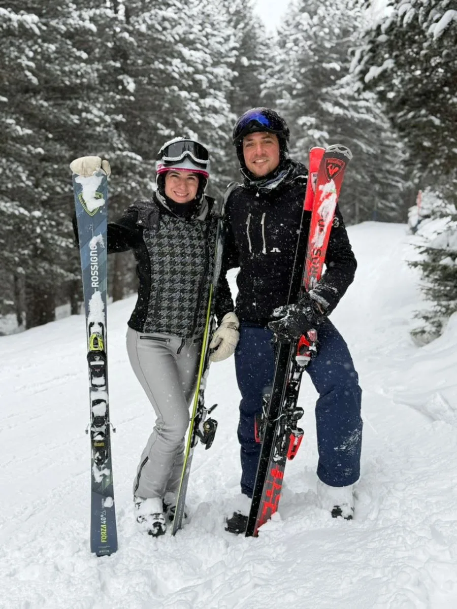 Themis e Roberto Briand em uma inesquecível viagem em St. Moritz